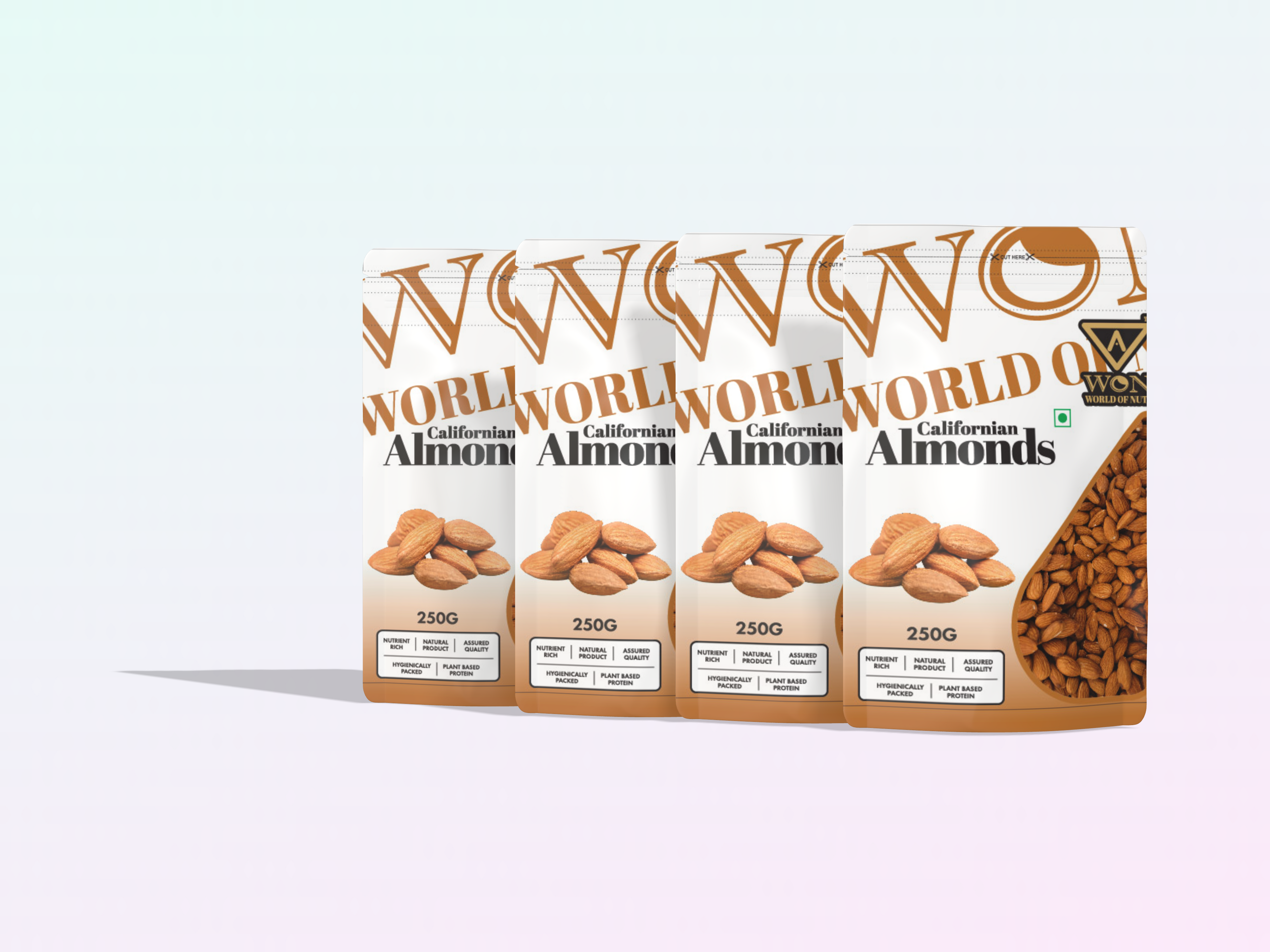 Buy natural almonds in pack of 4 – AWON World of Nuts