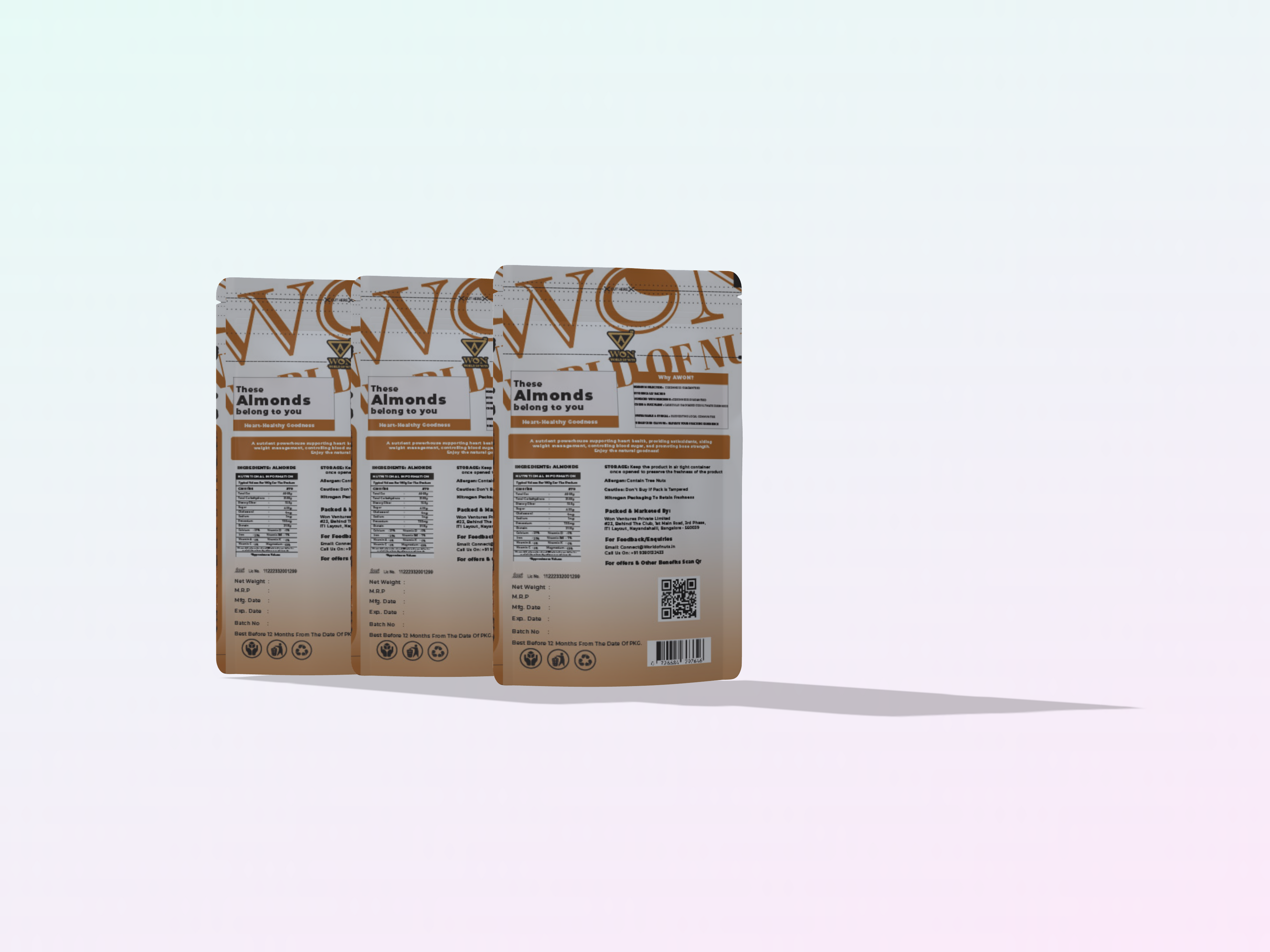 FSSAI certified almonds – family pack of 3 by AWON