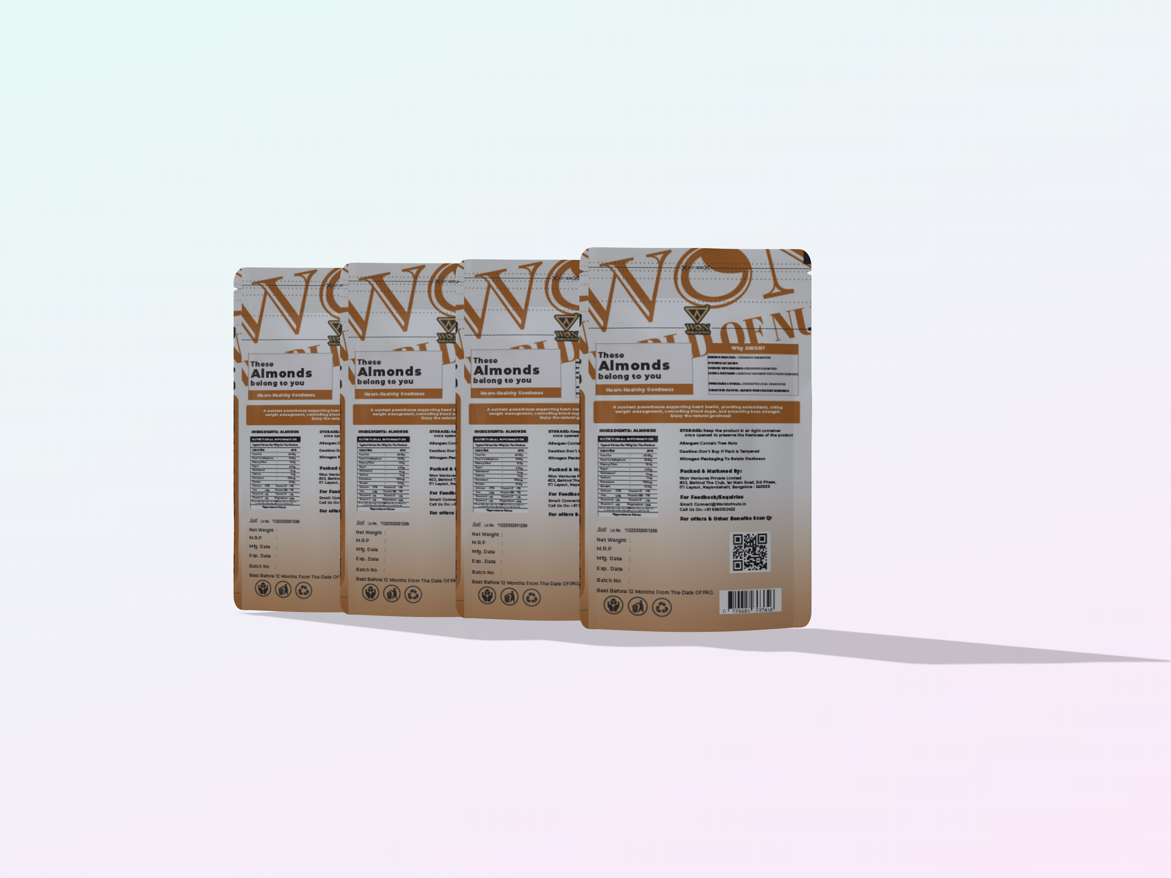 Crunchy and fresh almonds – AWON family pack of 4