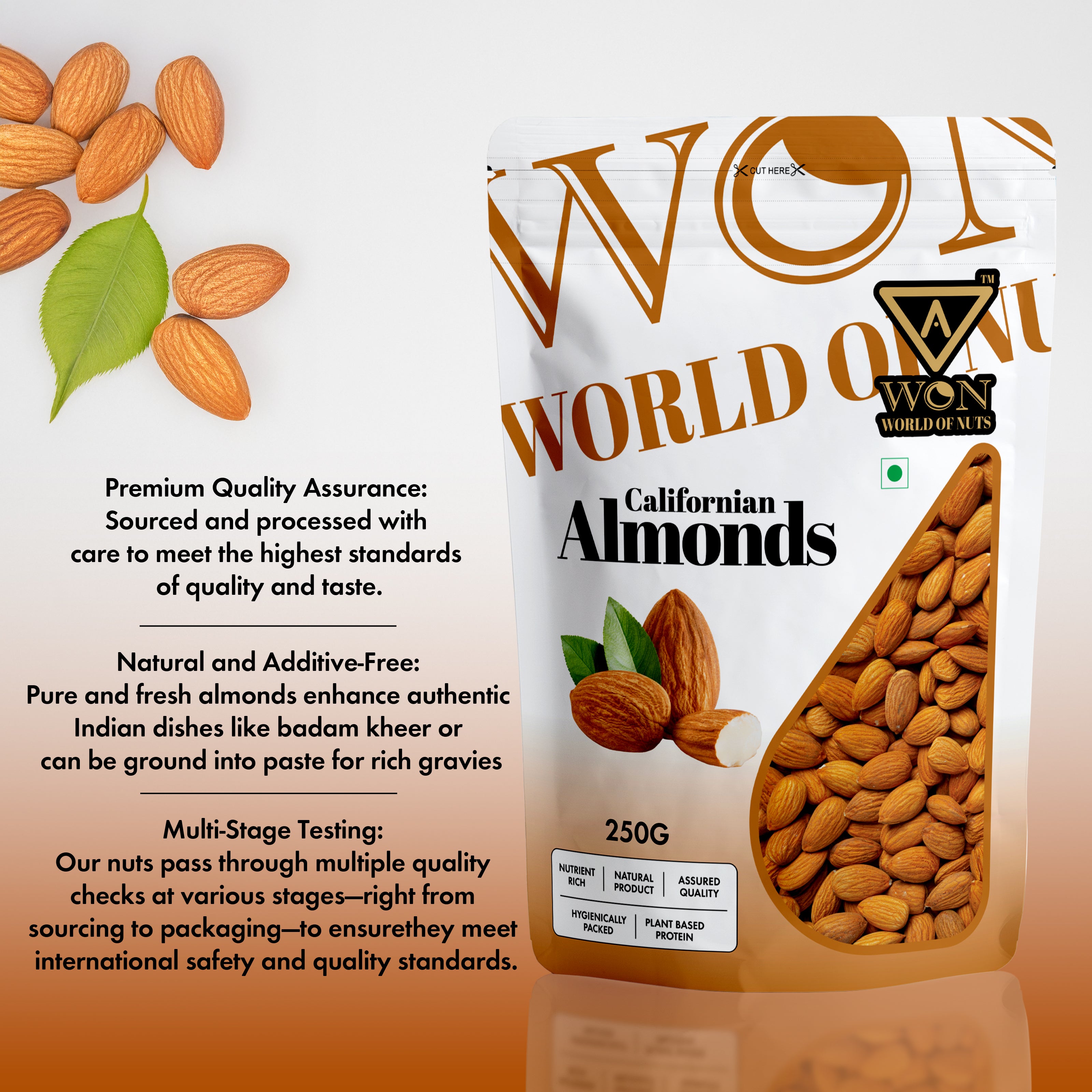 Protein-rich almonds for healthy snacking – AWON 250g pack