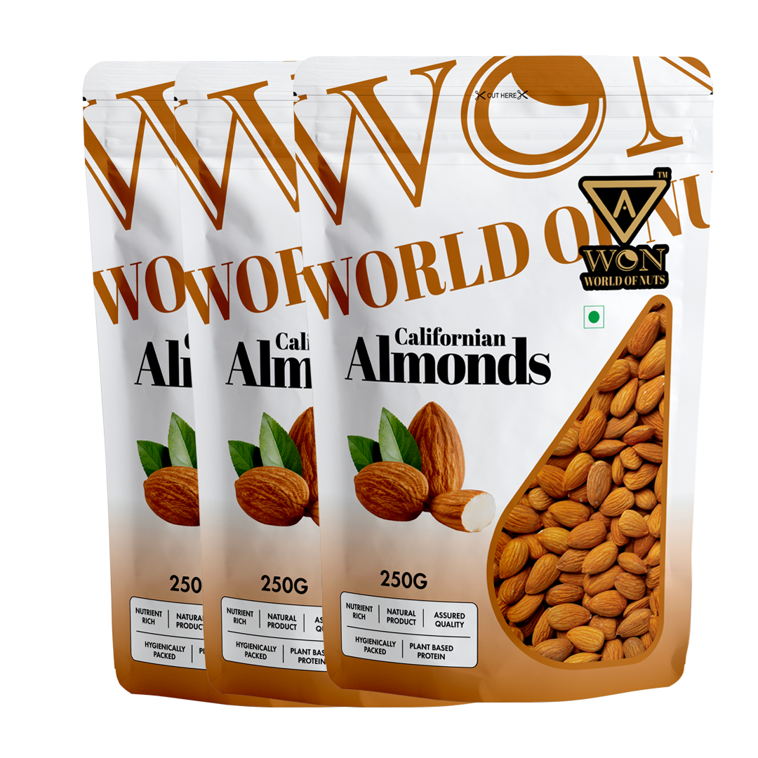 AWON Almonds Pack of 3 – premium natural dry fruits combo