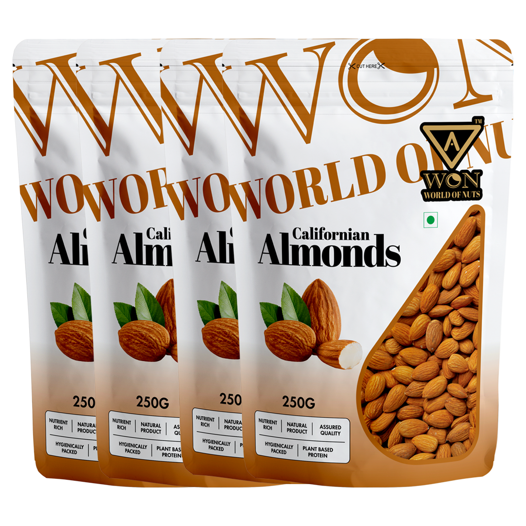 AWON Almonds Pack of 4 – bulk dry fruits for family use