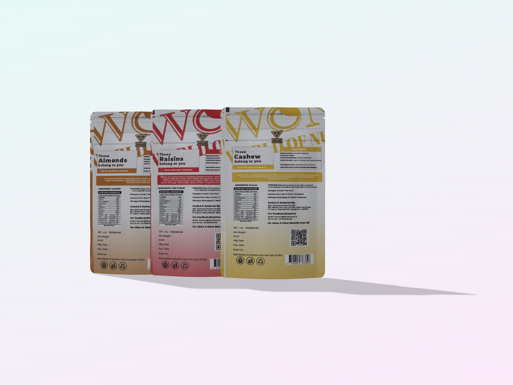 Cashew 250g Kishmish 250g Almonds 250g combo pack