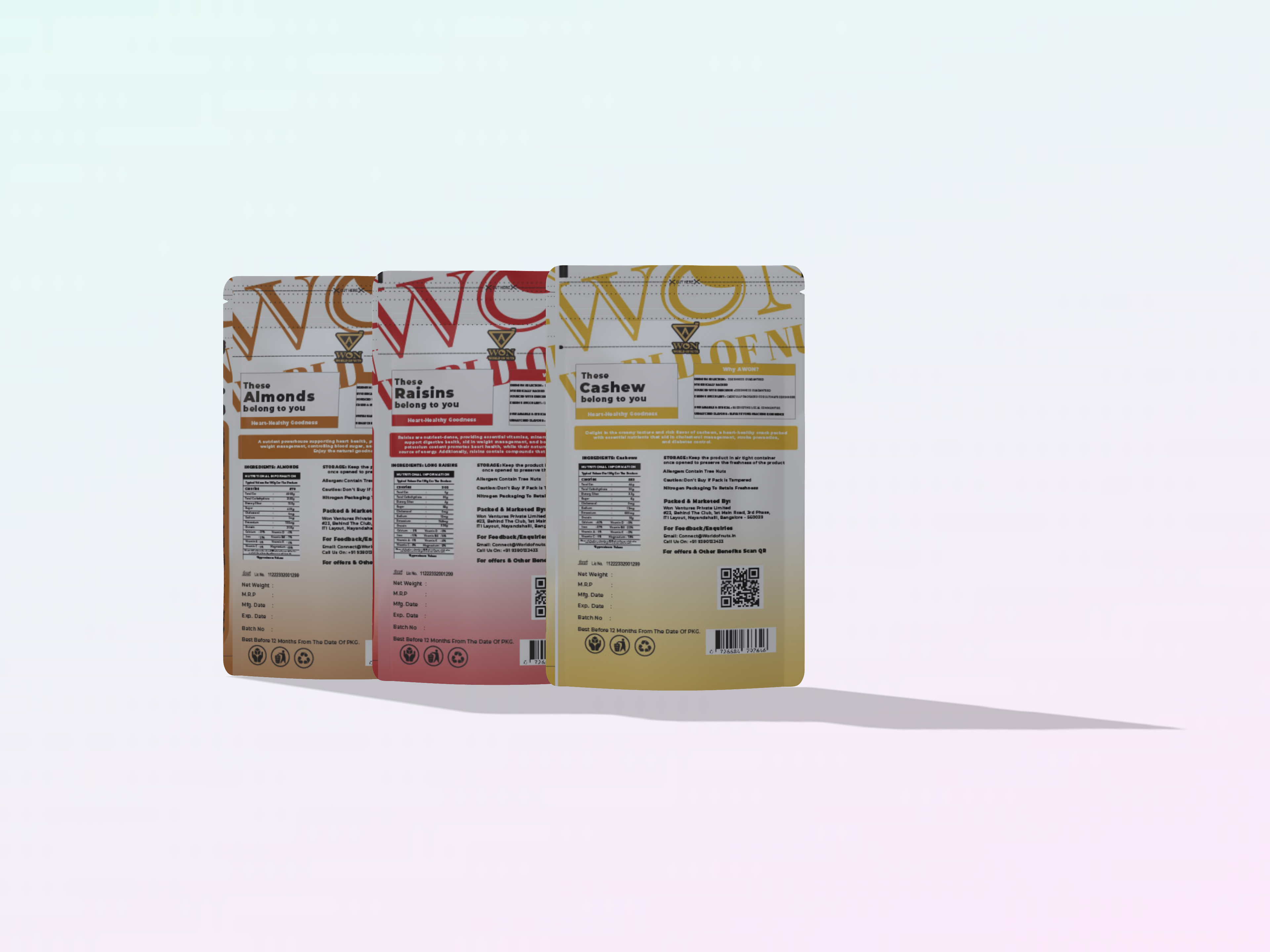 Cashew 250g Kishmish 250g Almonds 250g combo pack