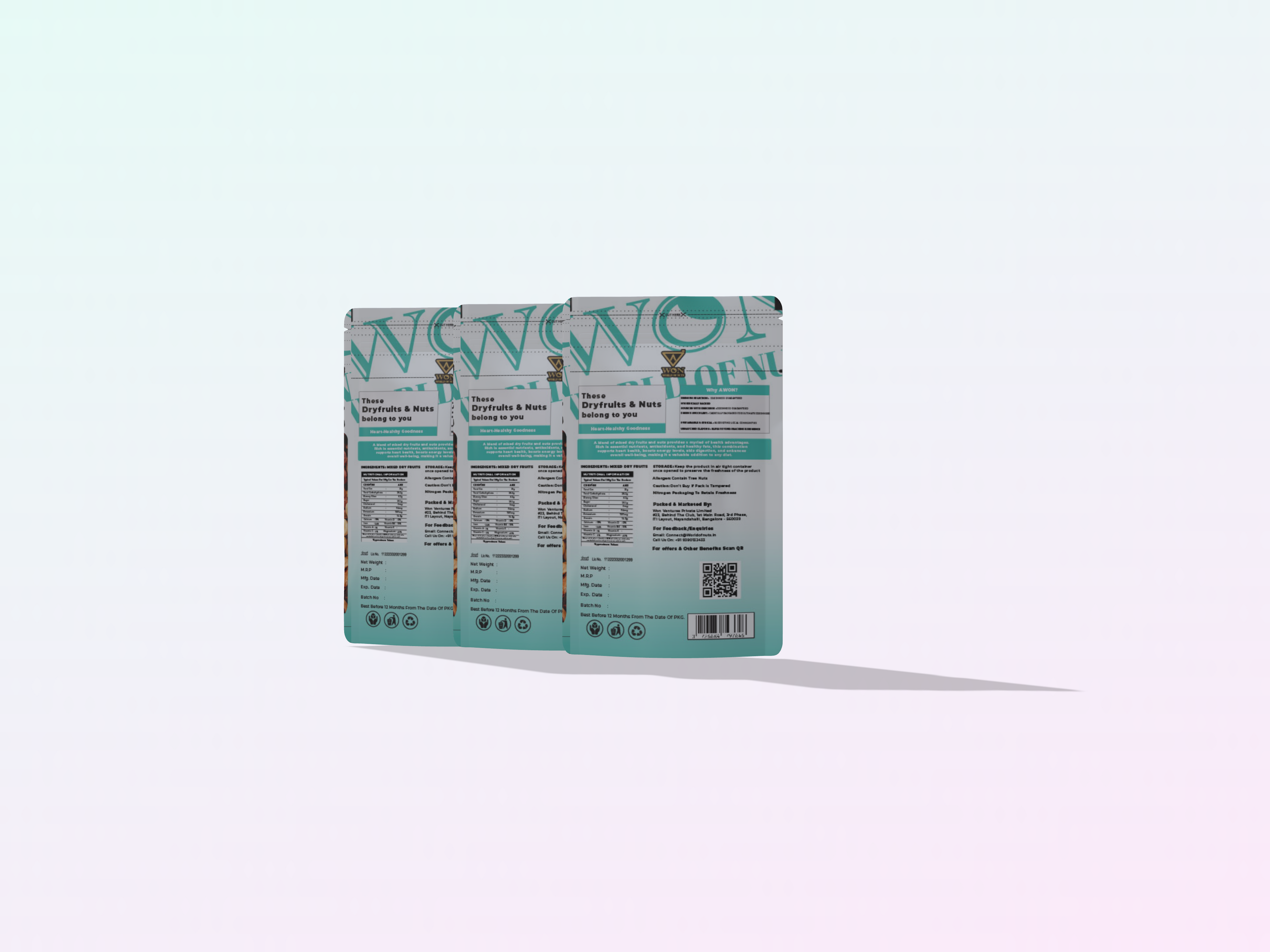 Premium mixed dry fruits 3-pack