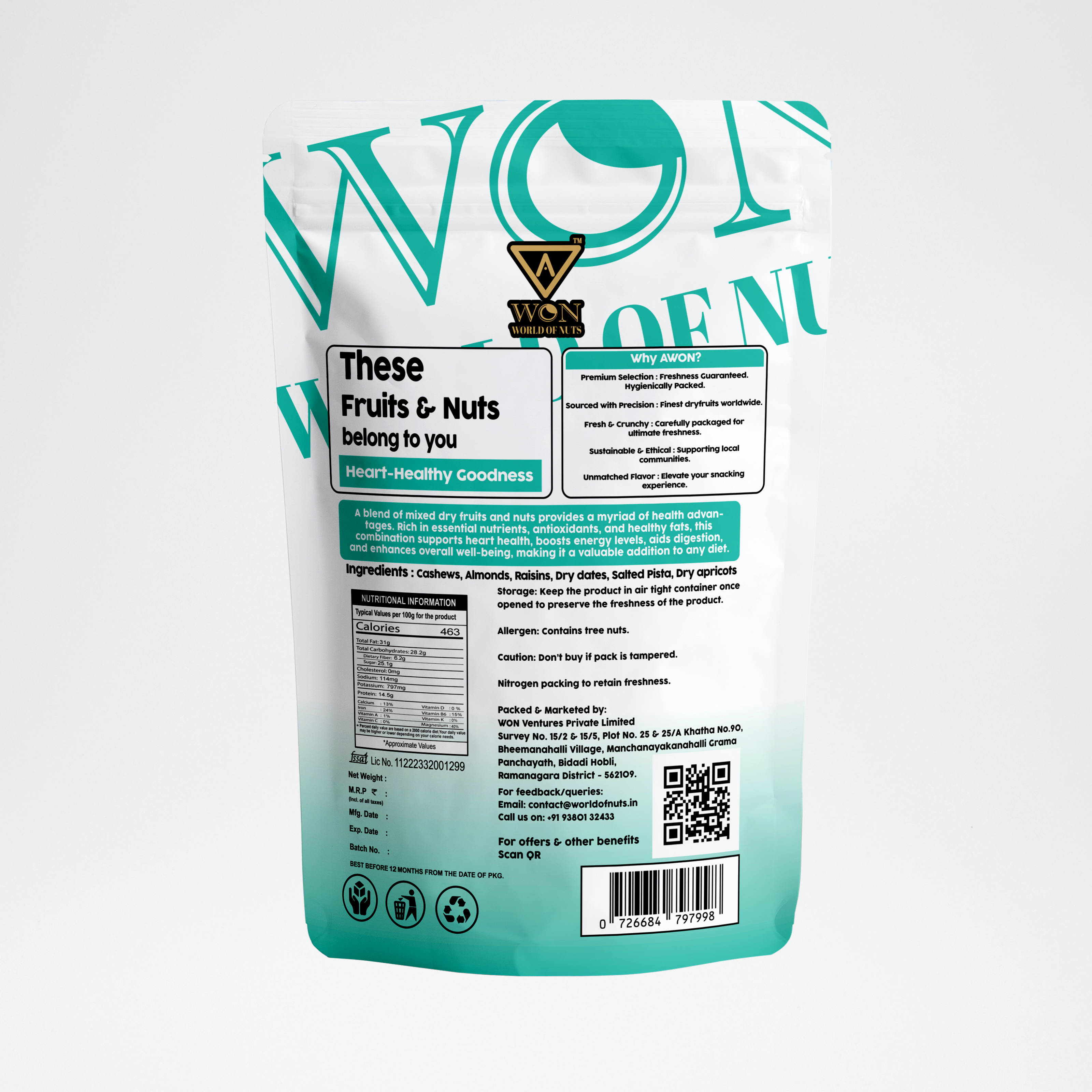 Healthy mixed nuts blend 500g