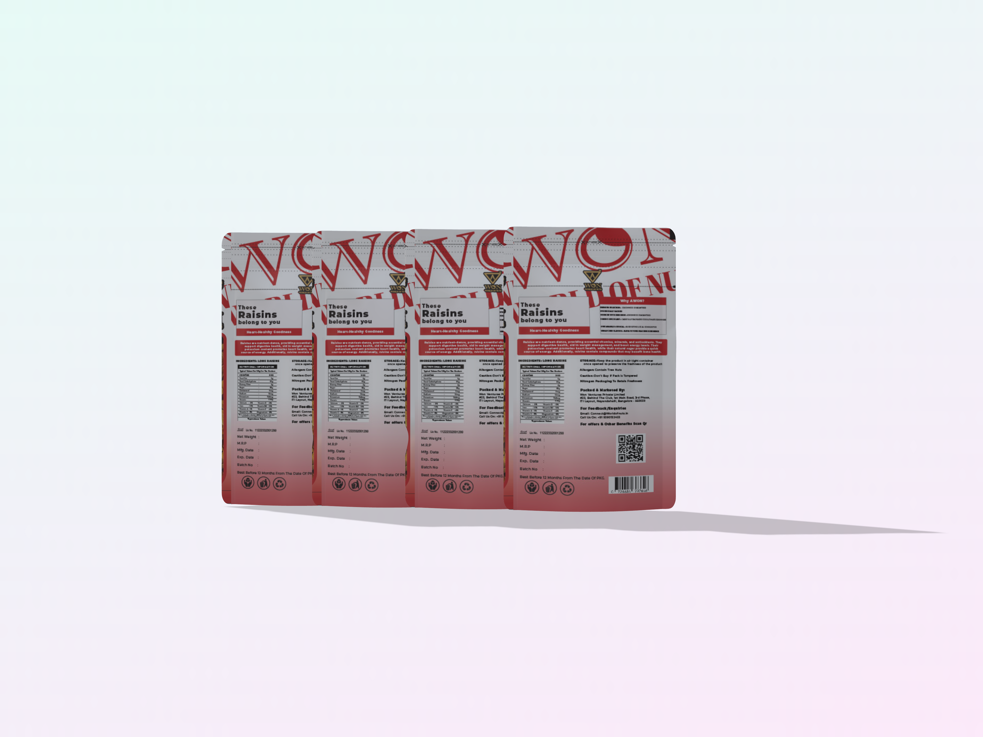 Healthy raisins family pack – AWON 4-pack hygienic pouches