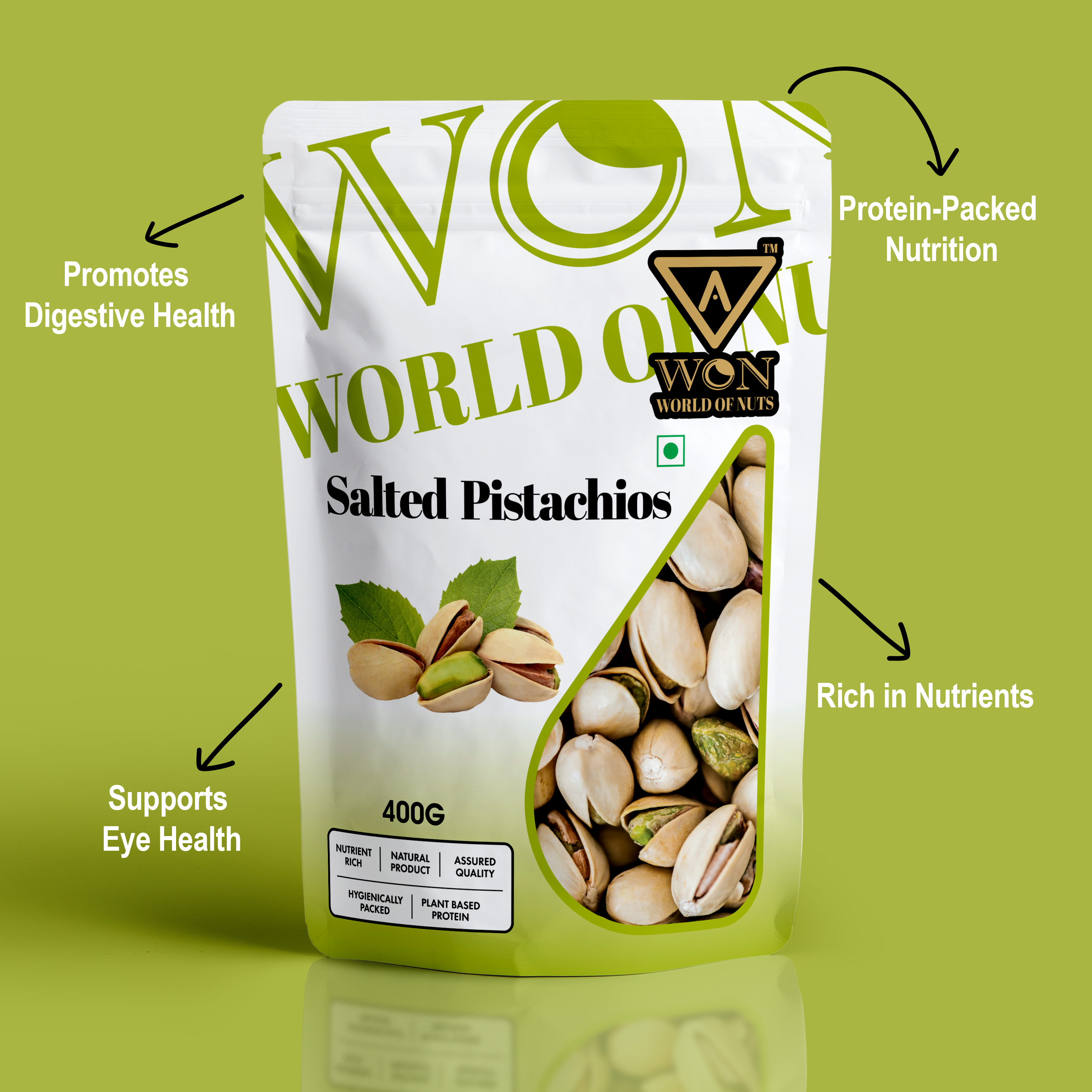Healthy salted pista nuts 400g