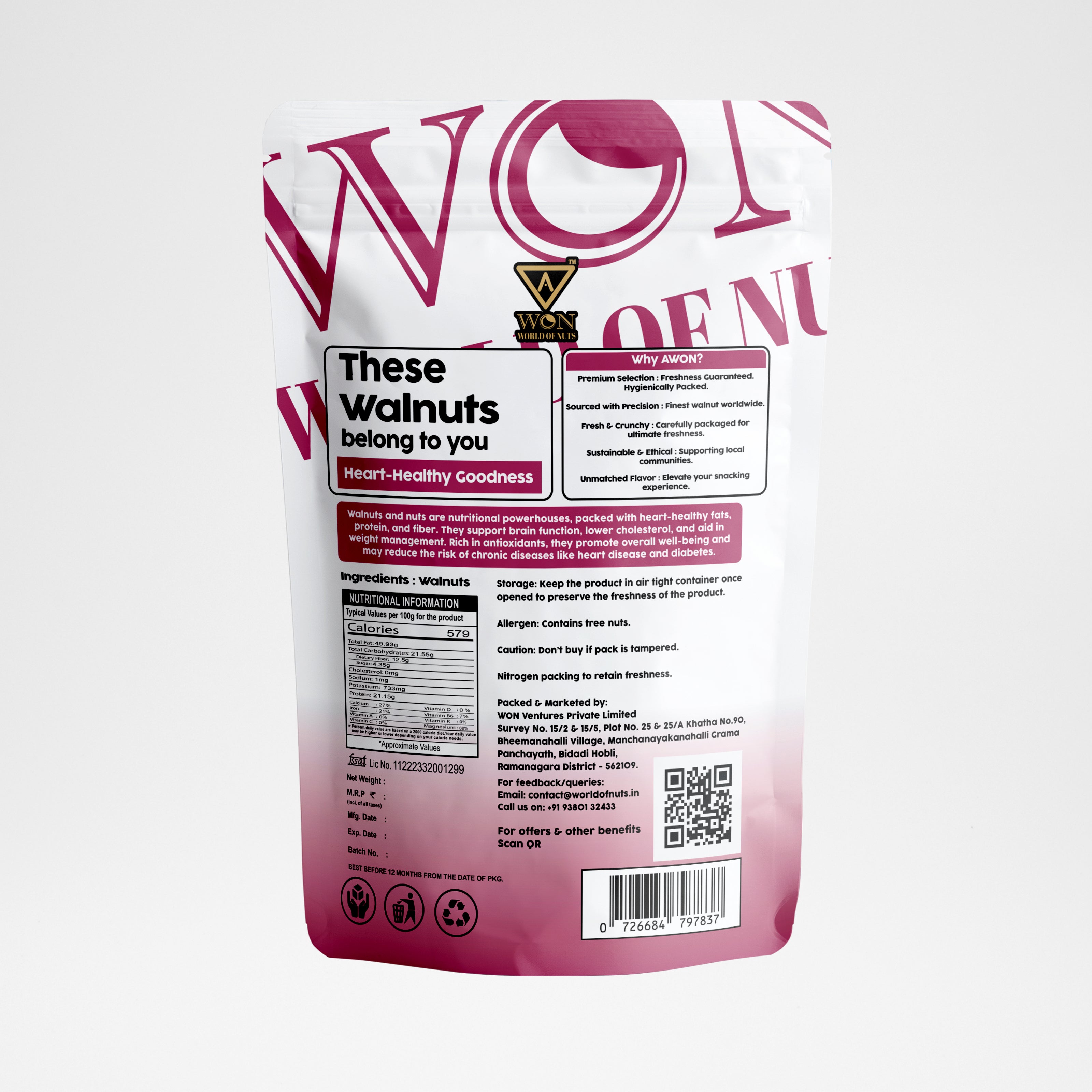 Fresh omega-rich walnuts 200g