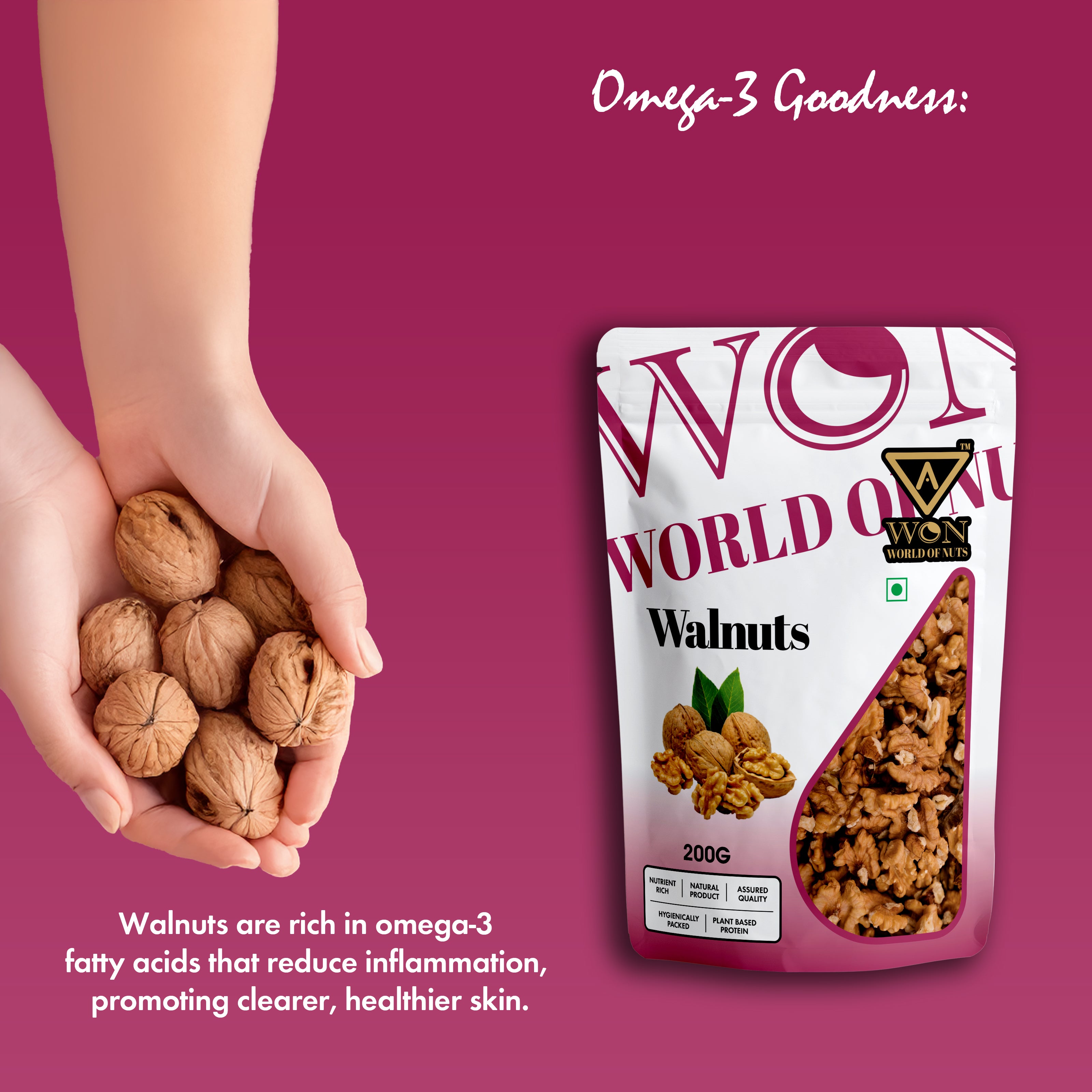 Premium walnut kernels healthy snack