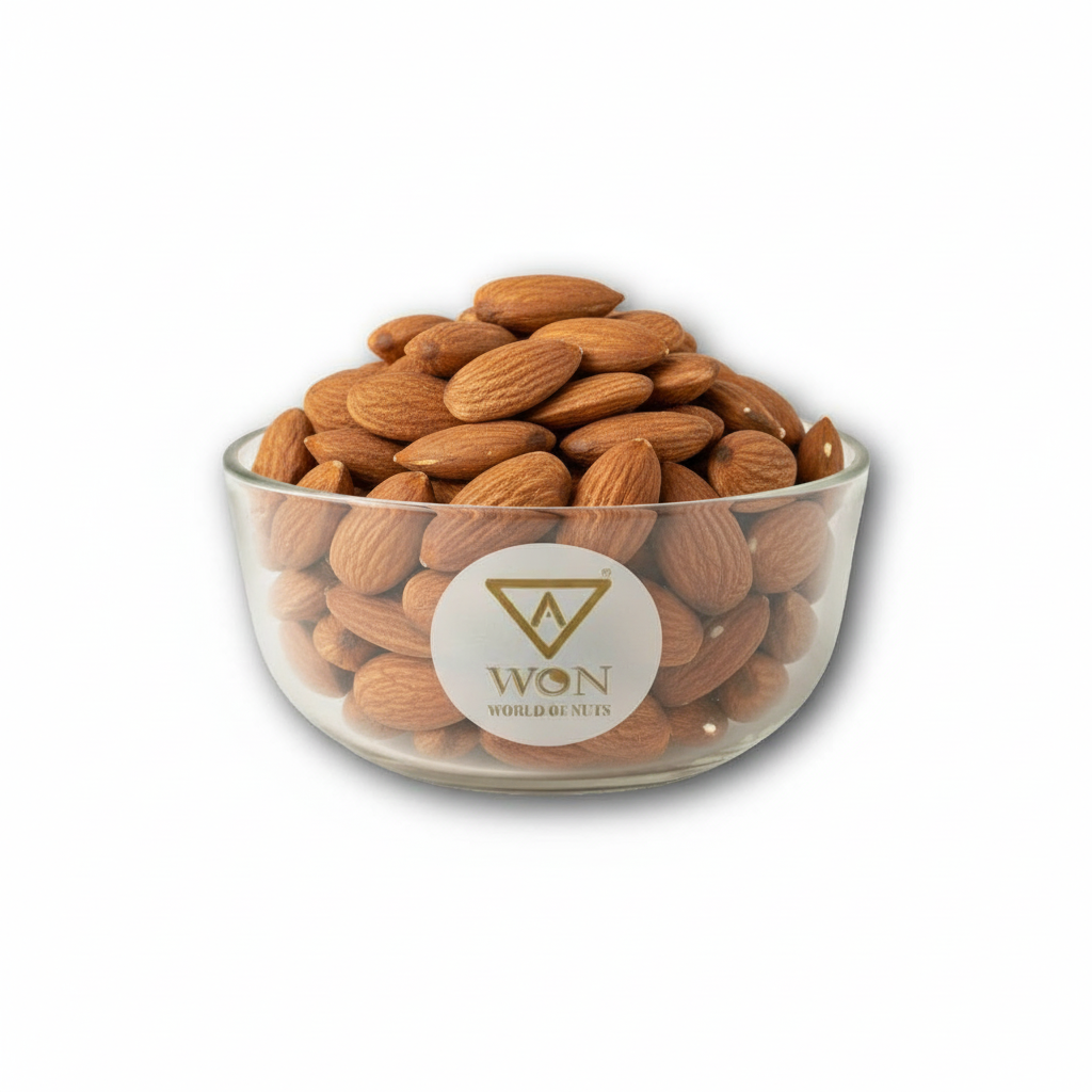 Close-up of AWON Almonds Independent – premium almonds for soaking, snacking and sweets