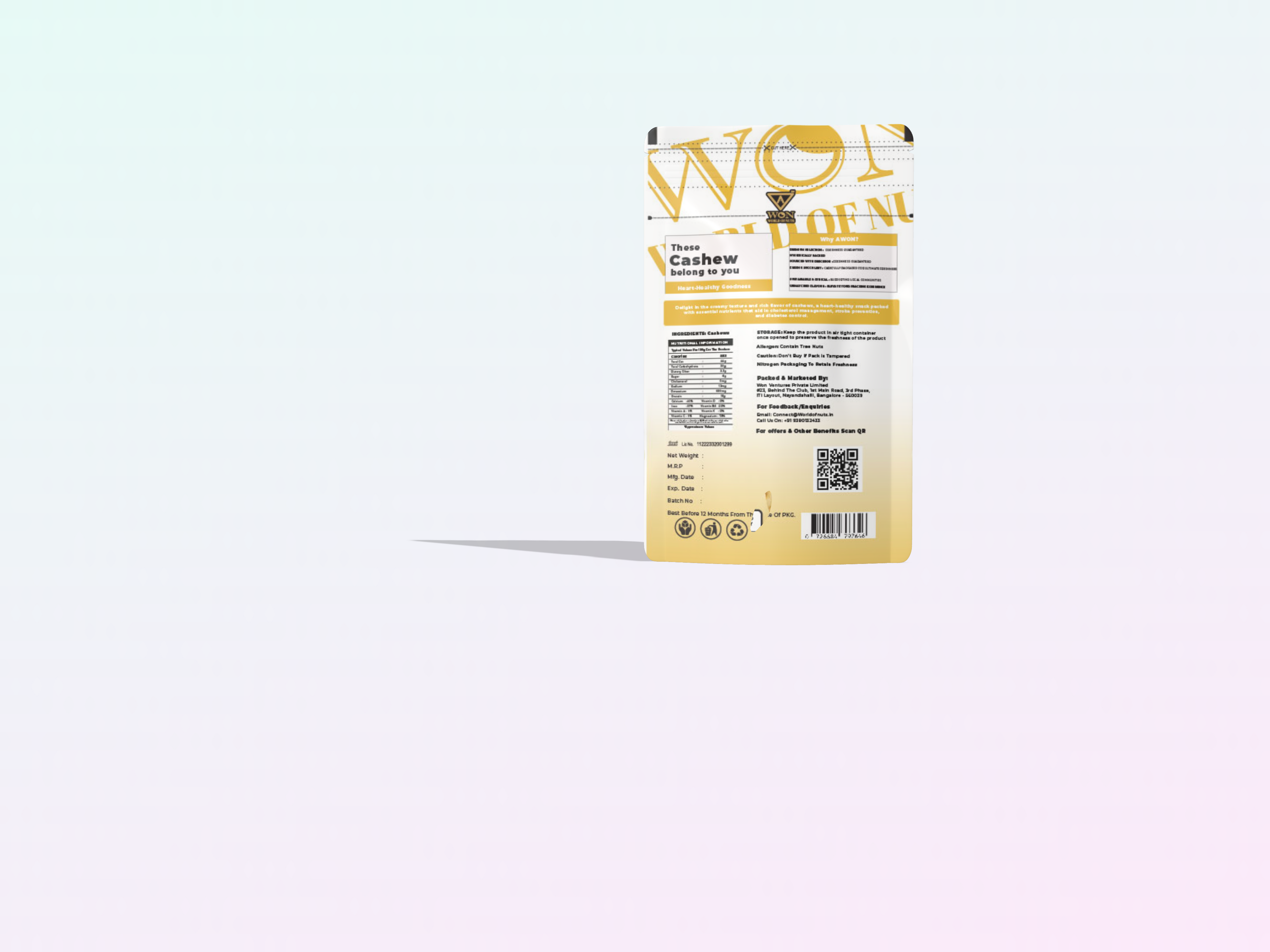 Buy premium 250g cashews online from AWON World of Nuts