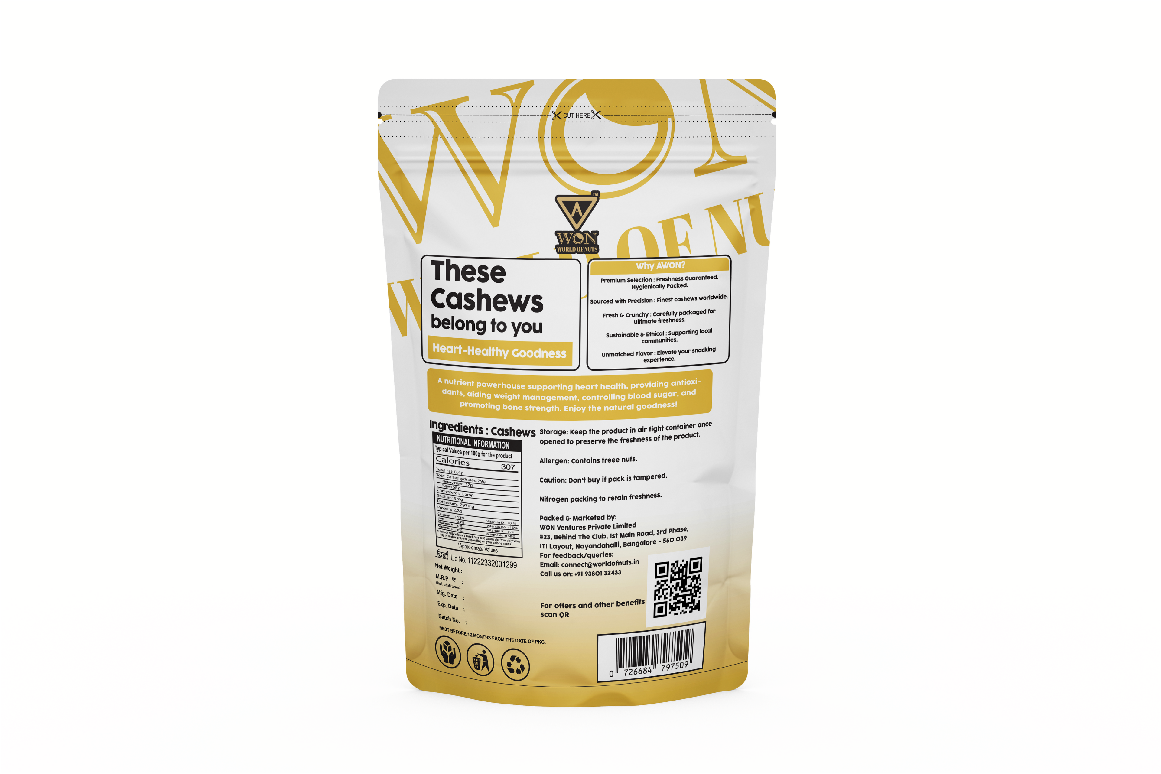 Triple pack AWON cashews – perfect for gifting or family snacks